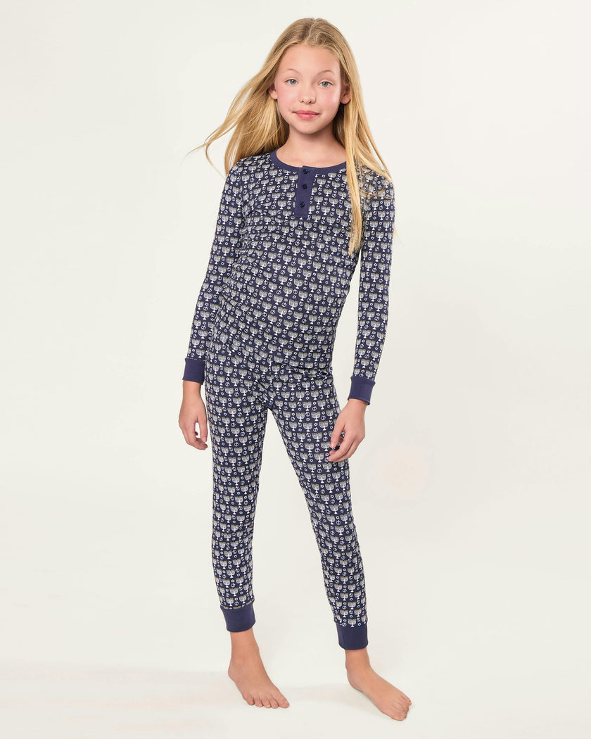 Kid's Pima Snug Fit Pajama Set in Festival of Lights