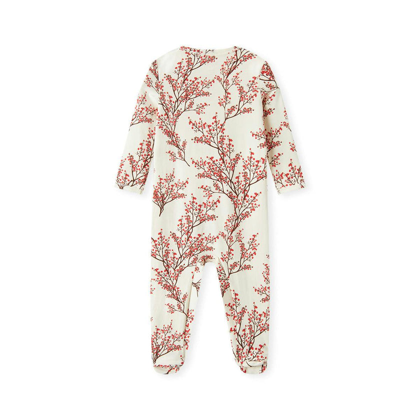 Winterberry Cotton Stretch Zipper Footed Romper