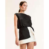 Domino Dress, Black White