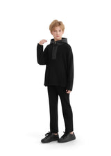 Black Ribbed Half-Zip Sweater