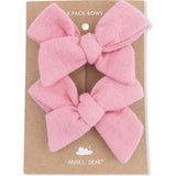Solid Muslin Poignant Pink - Tutu Bubble & 2 Pack Bow Clips Set