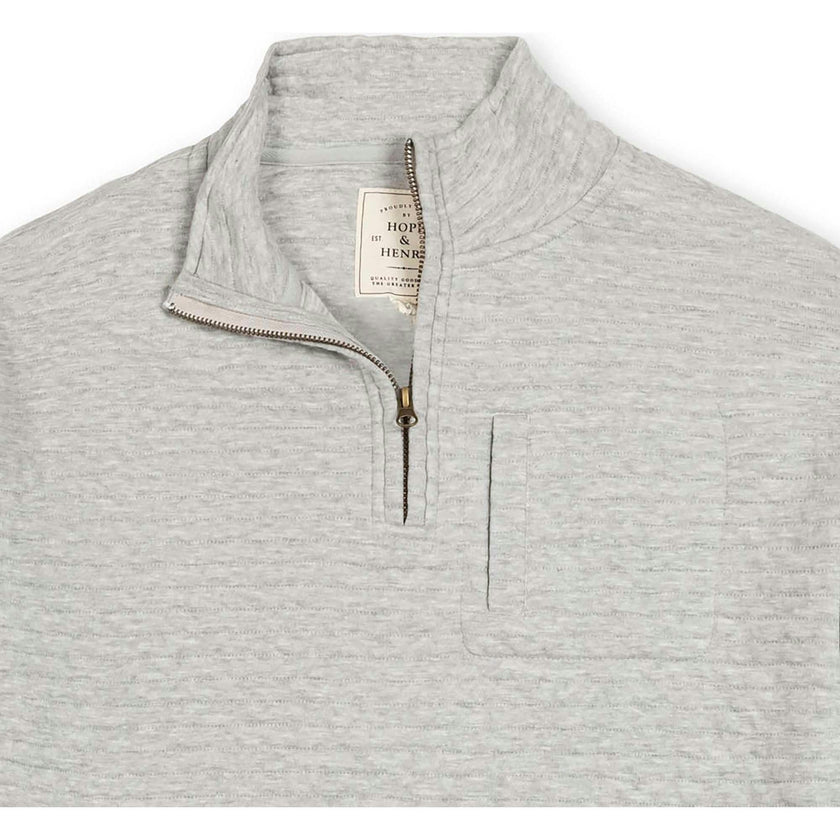 Men's Quilted Half Zip Pullover, Grey