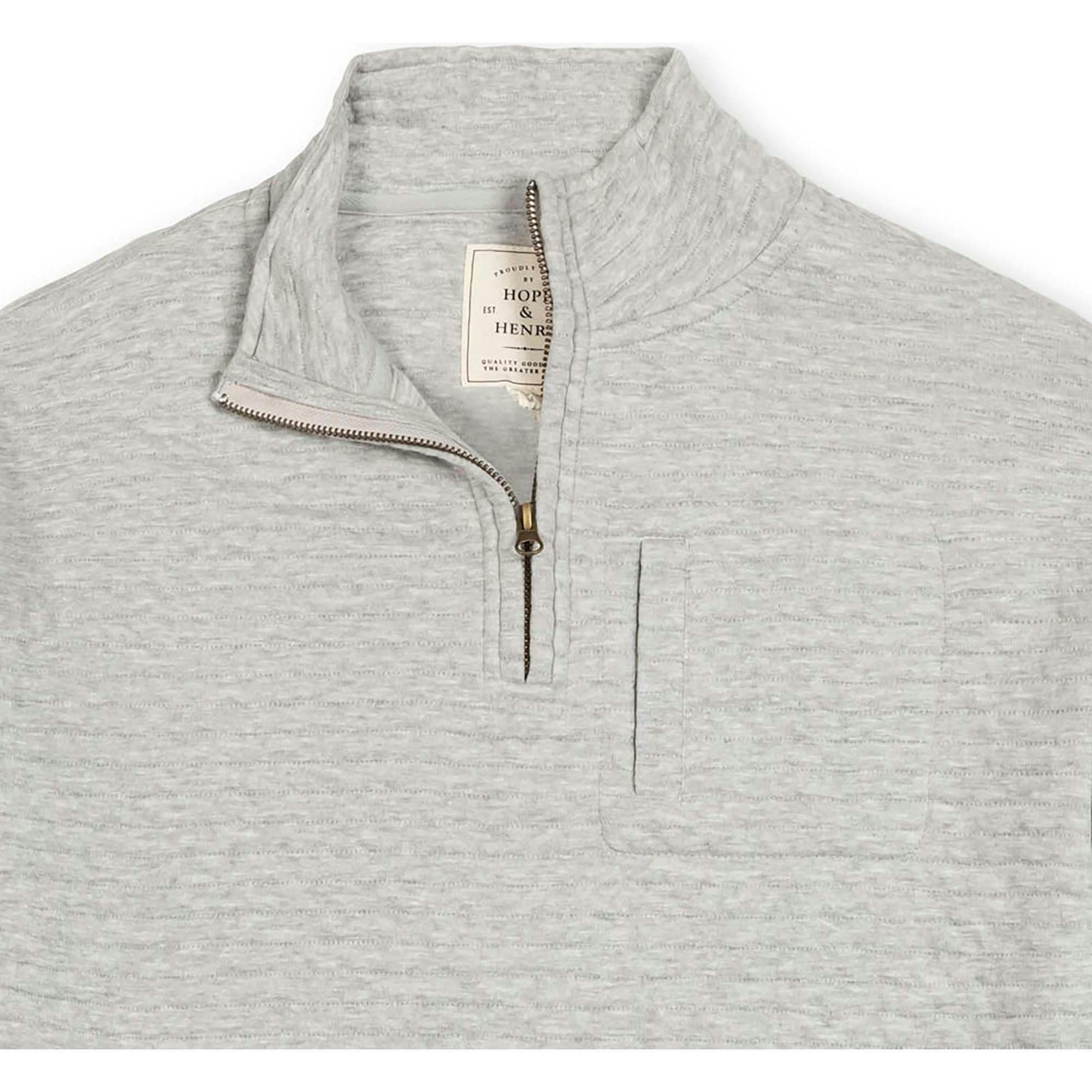 Men's Quilted Half Zip Pullover, Grey