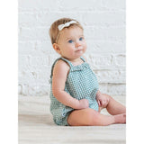 Rosalie Seersucker Ruffle Bubble Romper - Laguna Gingham