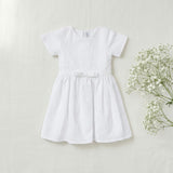 Eryna Baby Dress Short Sleeve, White Grape Embroidery