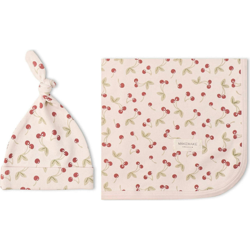 Organic Swaddle Blanket & Hat Set