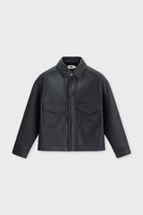 Faux Leather Boxy Shirt