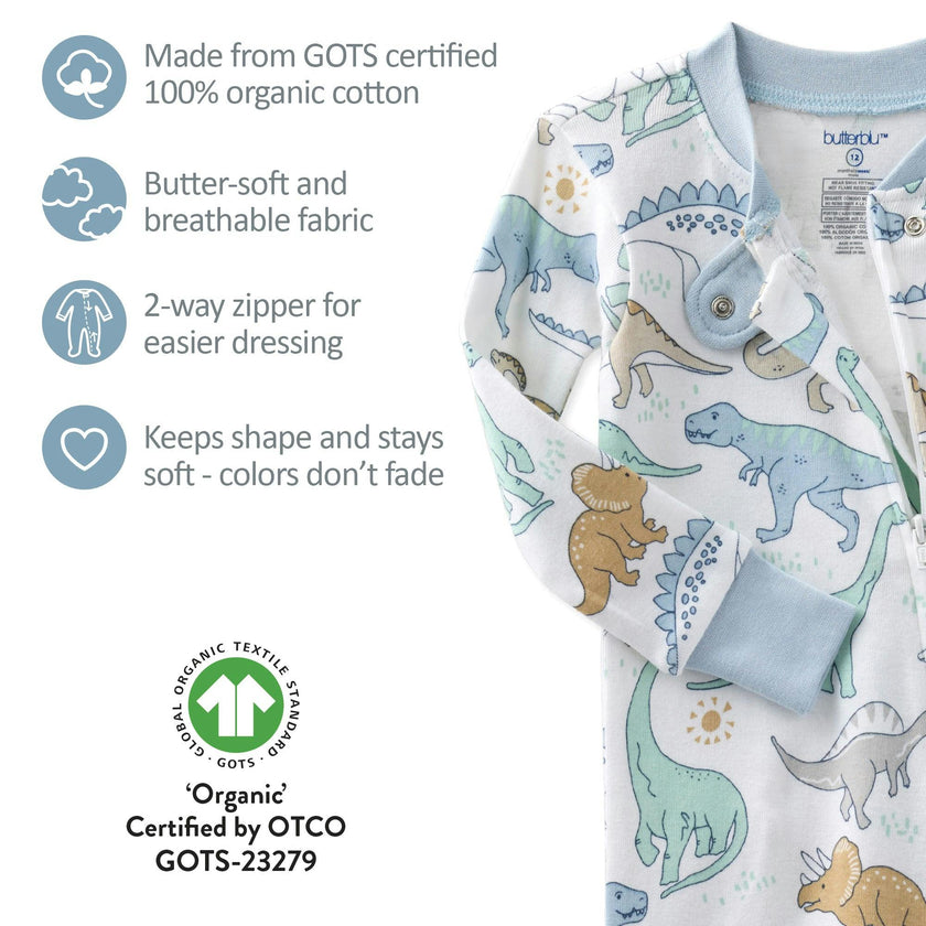 CRUZ Snug-fit Footed Baby Boys Pajamas