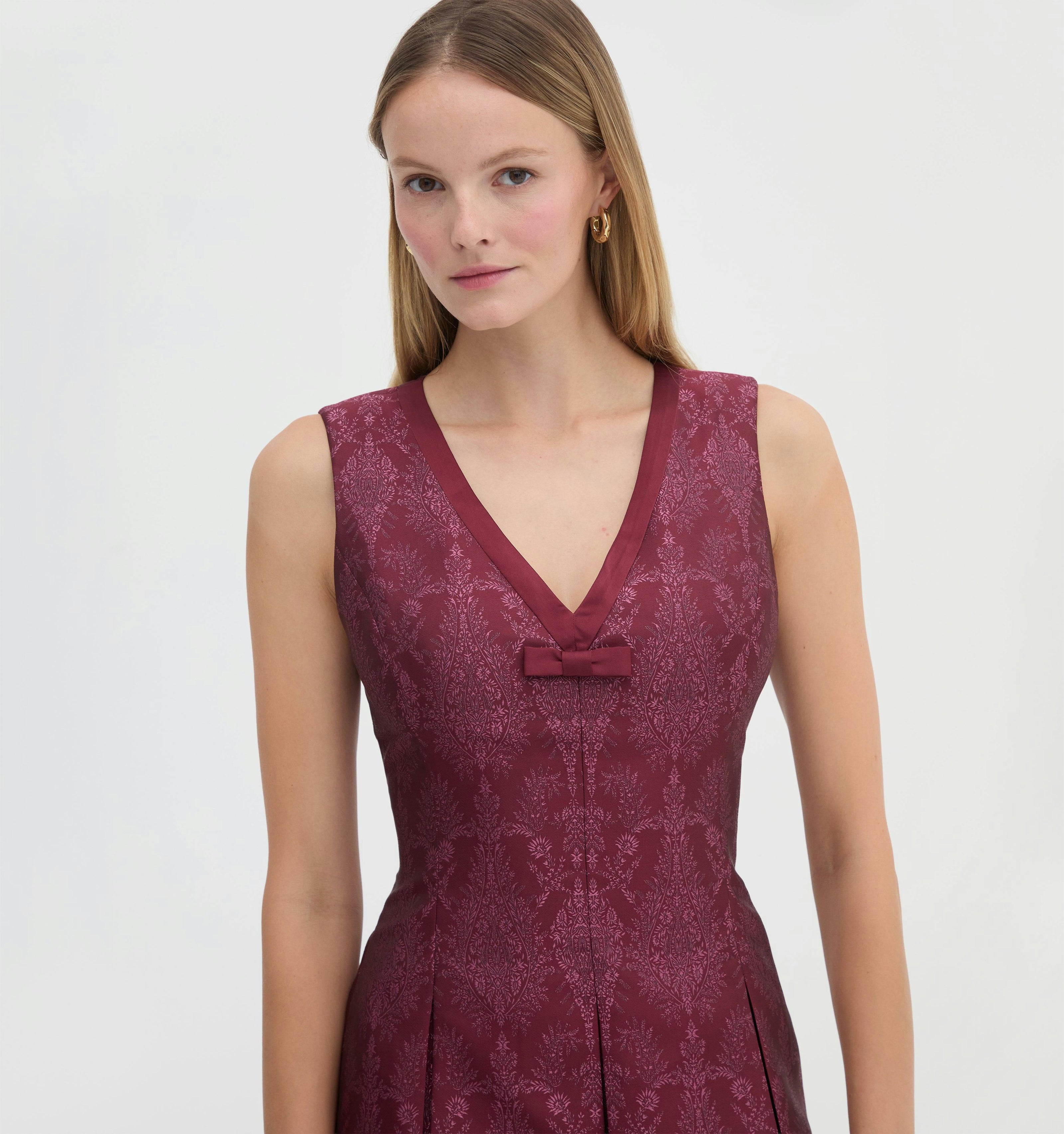 The Jadienne Dress - Plum Damask