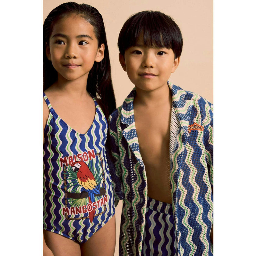 WAVY MESH SHIRT BLUE