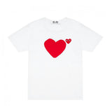 White Heart Print Front/Back T-Shirt