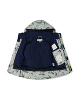 Two Piece Discover Snowsuit Grey Skiing Dinosaur Print