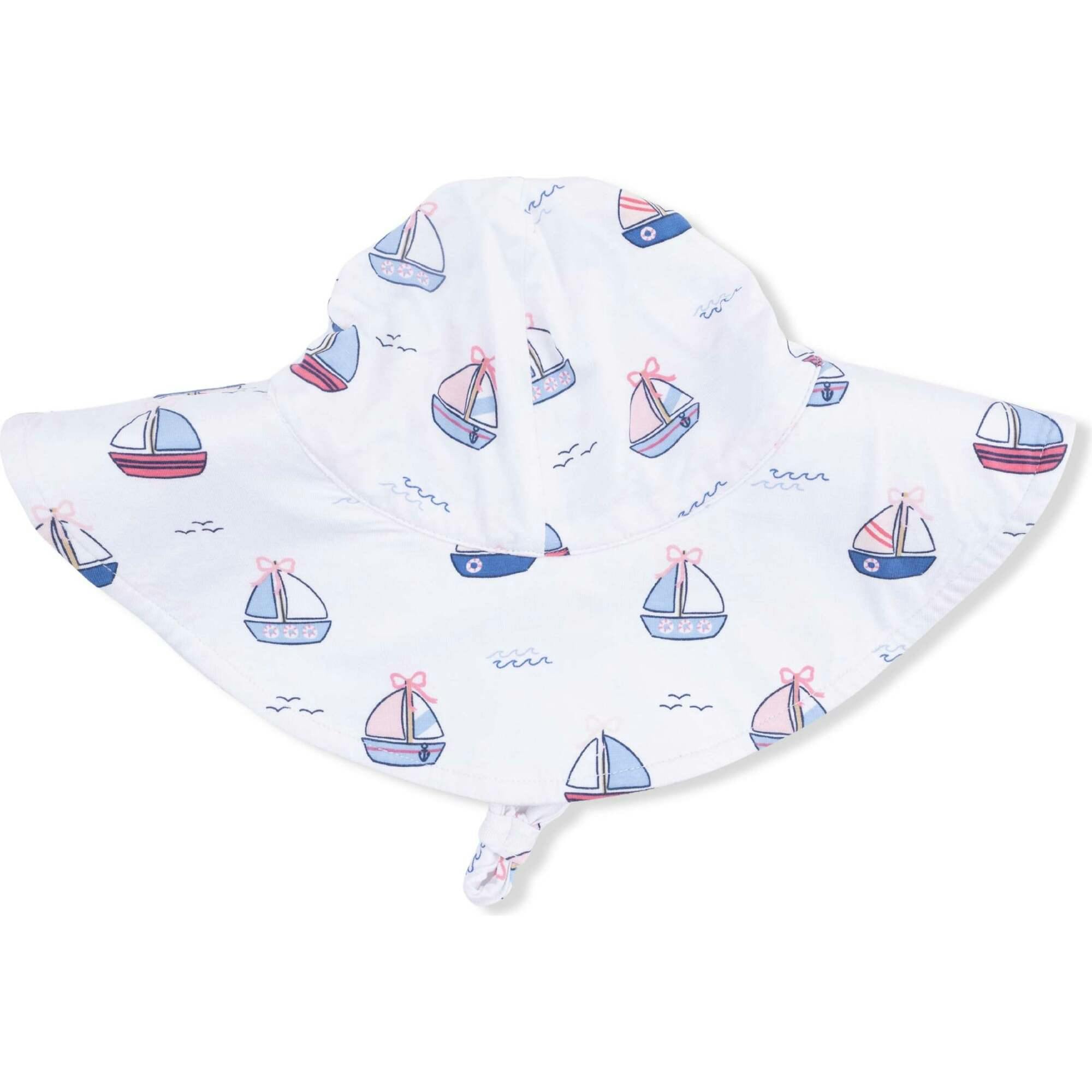 Bubbly Sailboats Pink - Wide Brim Sun Hat