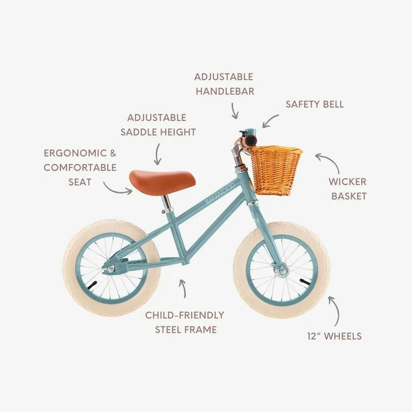 BANWOOD BALANCE BIKE FIRST GO VINTAGE - TEAL