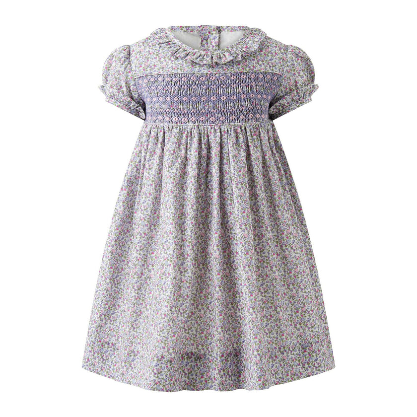 Lavender Frill Collar Smocked Dress & Bloomers