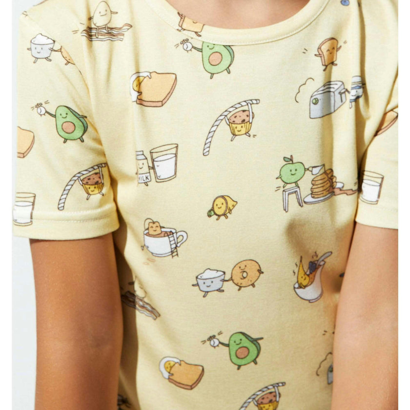 Love You Brunches Bamboo Kids Pajama Short Set
