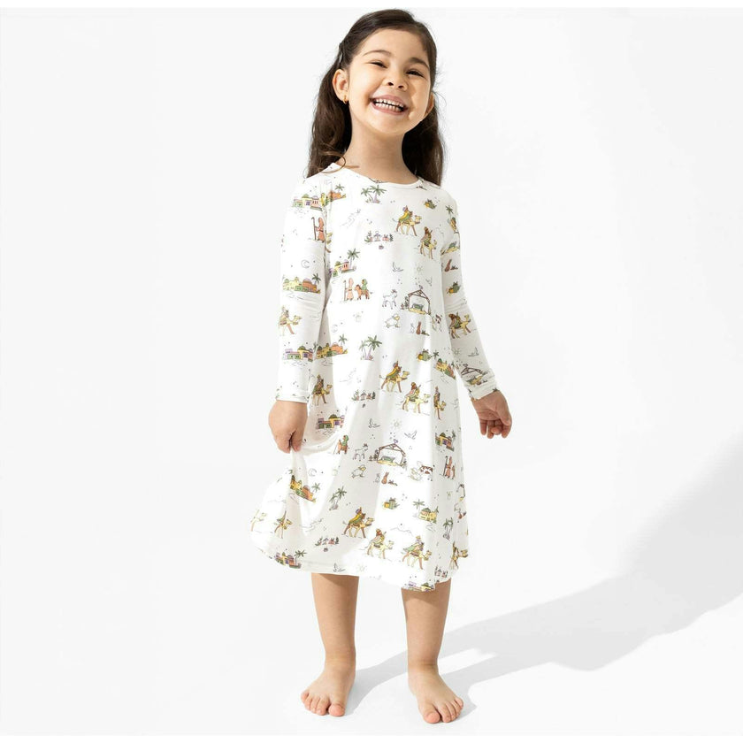 Yuletide Bamboo Girls' Long Sleeve Dress