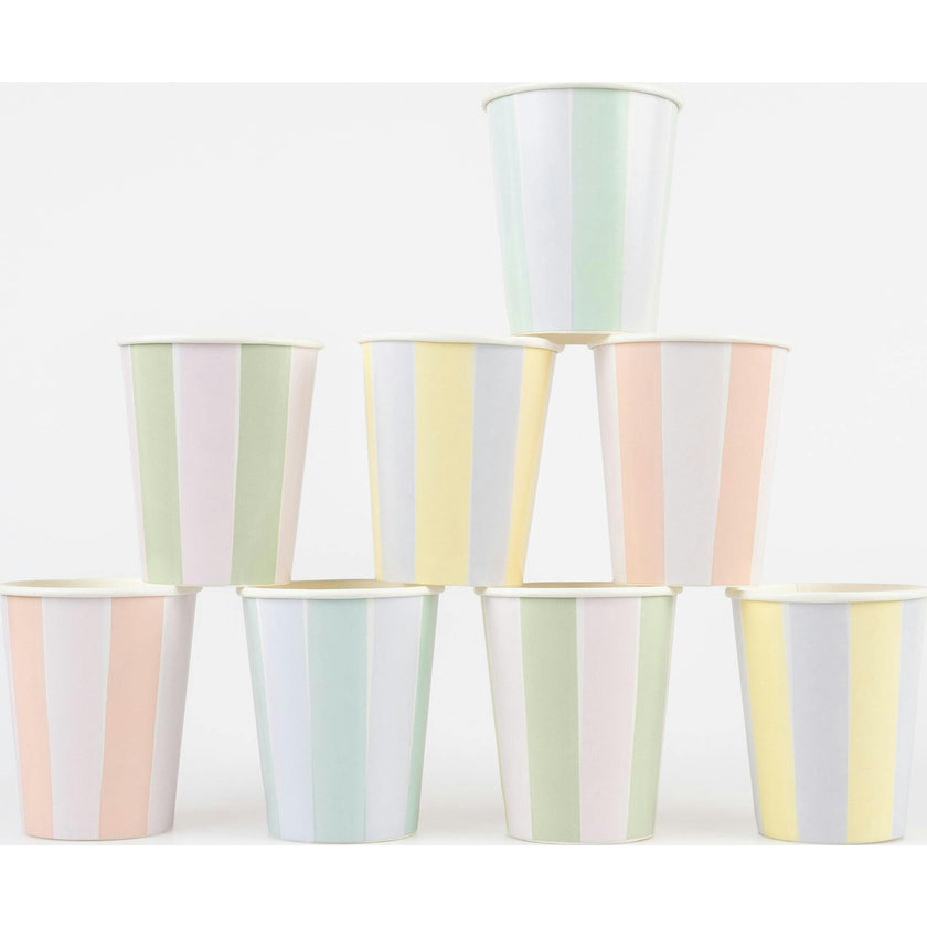 Pastel Stripe Cups