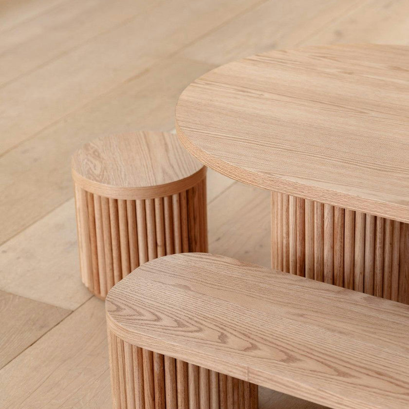 Fluted Oval Kids Table – Solid European Oak Activity Table