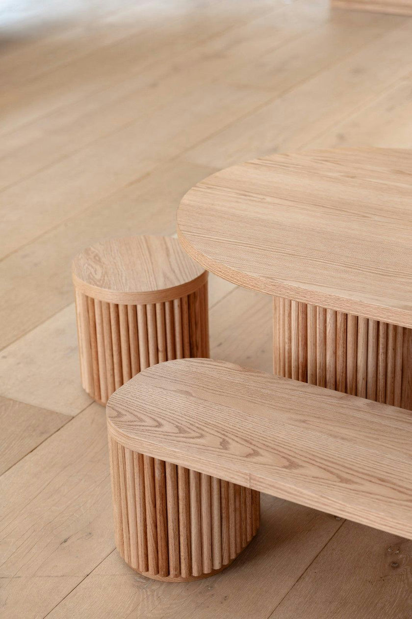 Fluted Oval Kids Table – Solid European Oak Activity Table