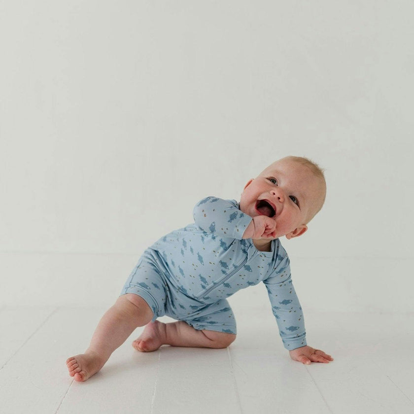 Baby Boy One-Piece Rash Guard Swimsuit in Fish