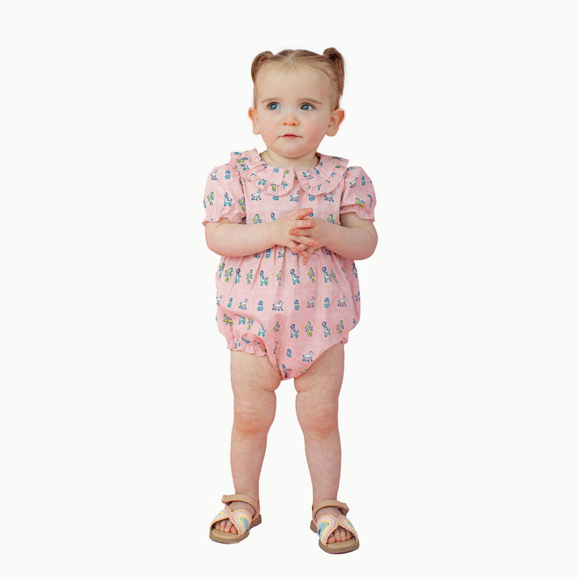 Ruffle Trim Baby Bubble in Poodle