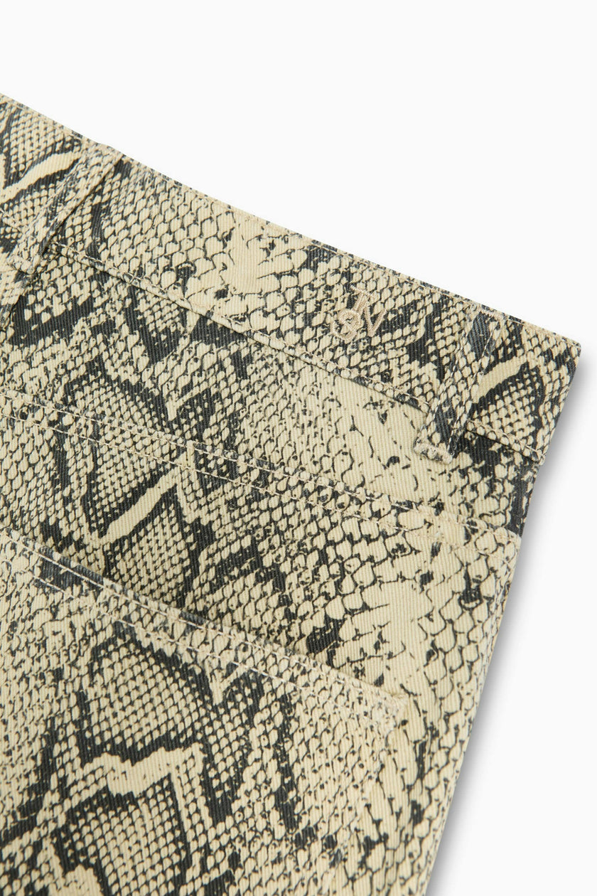 TNS Denim Woman Barrel Trouser Snake Print
