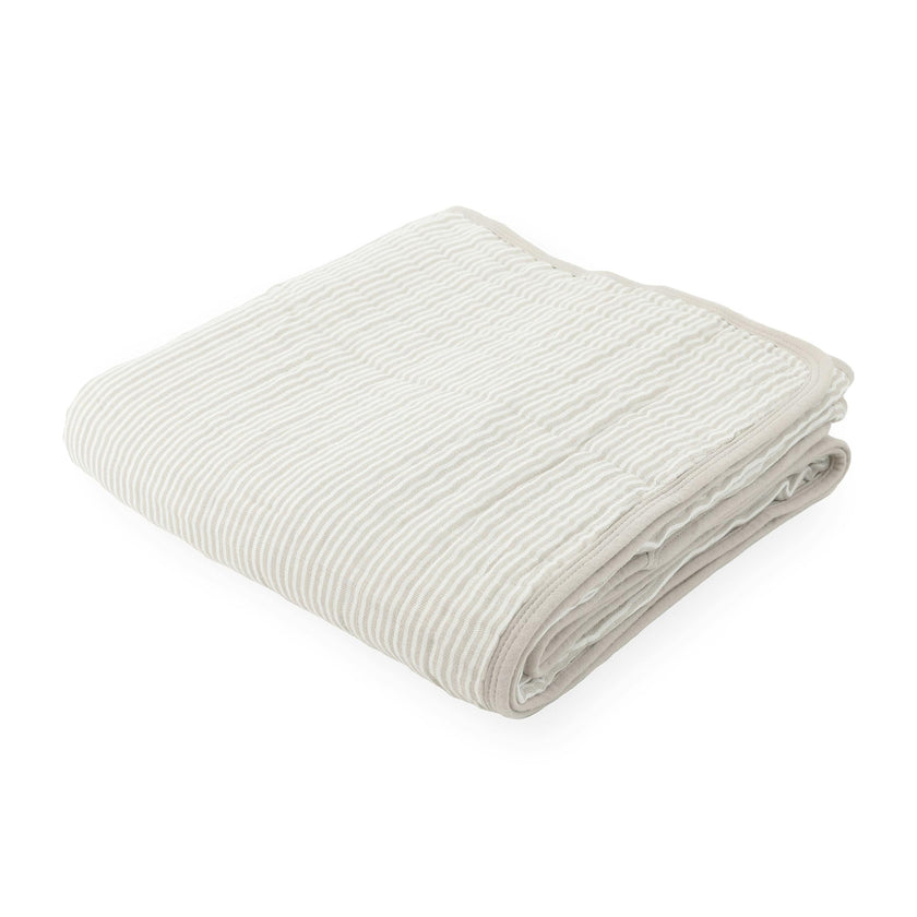Original Organic Cotton Muslin Quilt - Sand Stripe