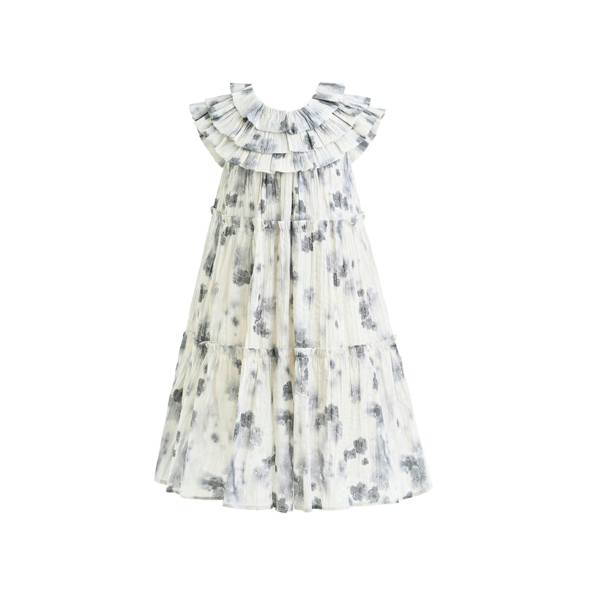 Ivory Floral Short Sleeve Dress