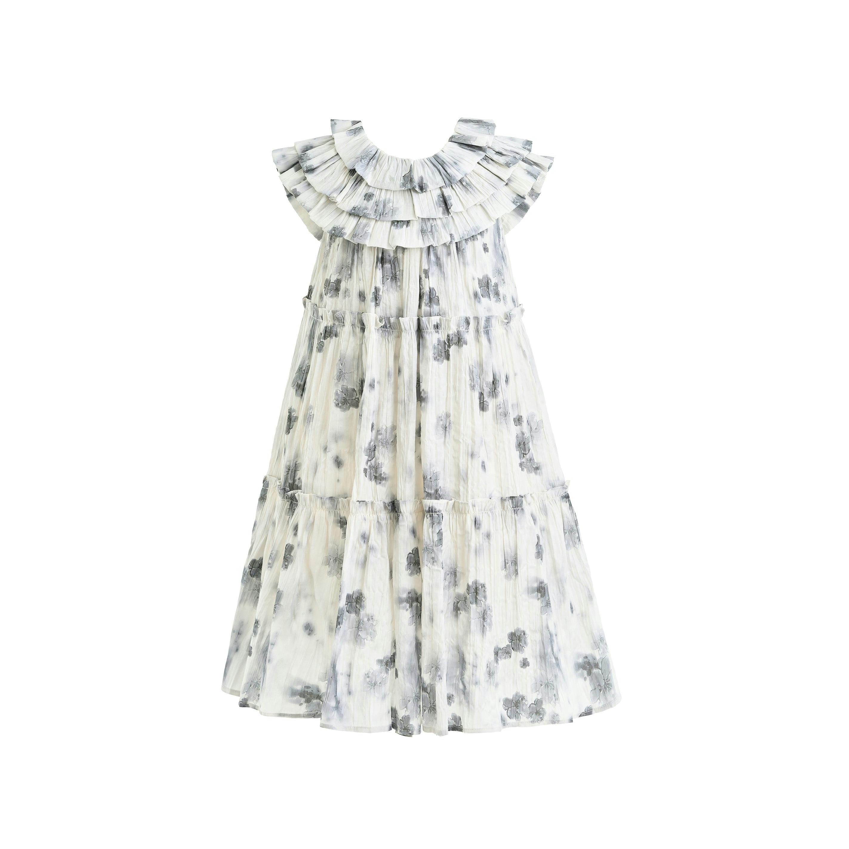 Ivory Floral Short Sleeve Dress