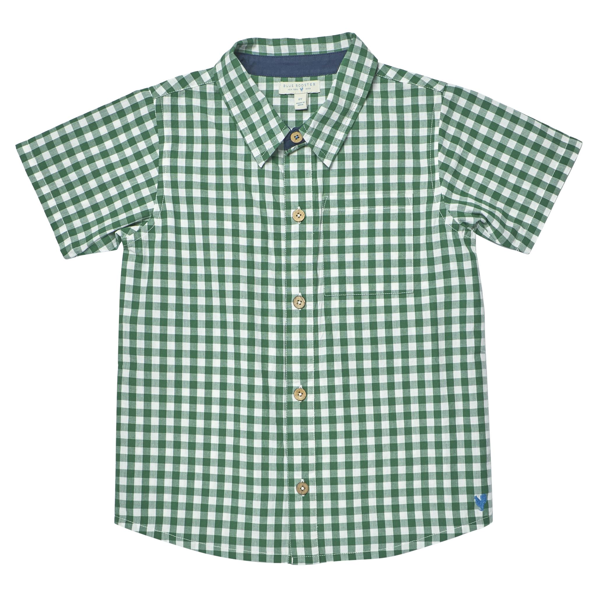 Boys Jack Shirt - Green White Check