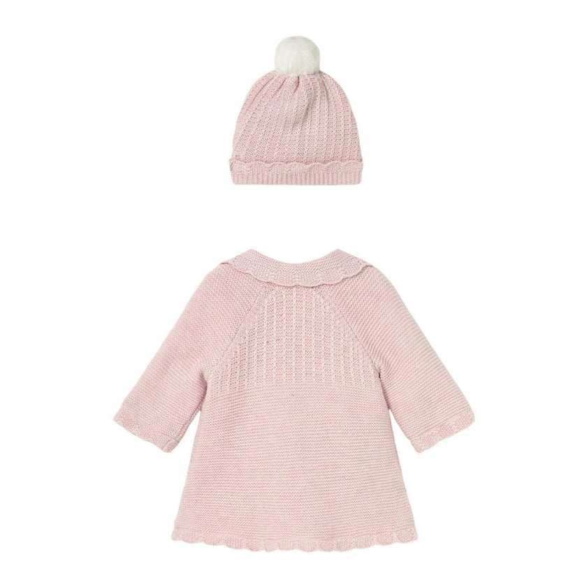 Newborn Girl Knit Coat with Hood