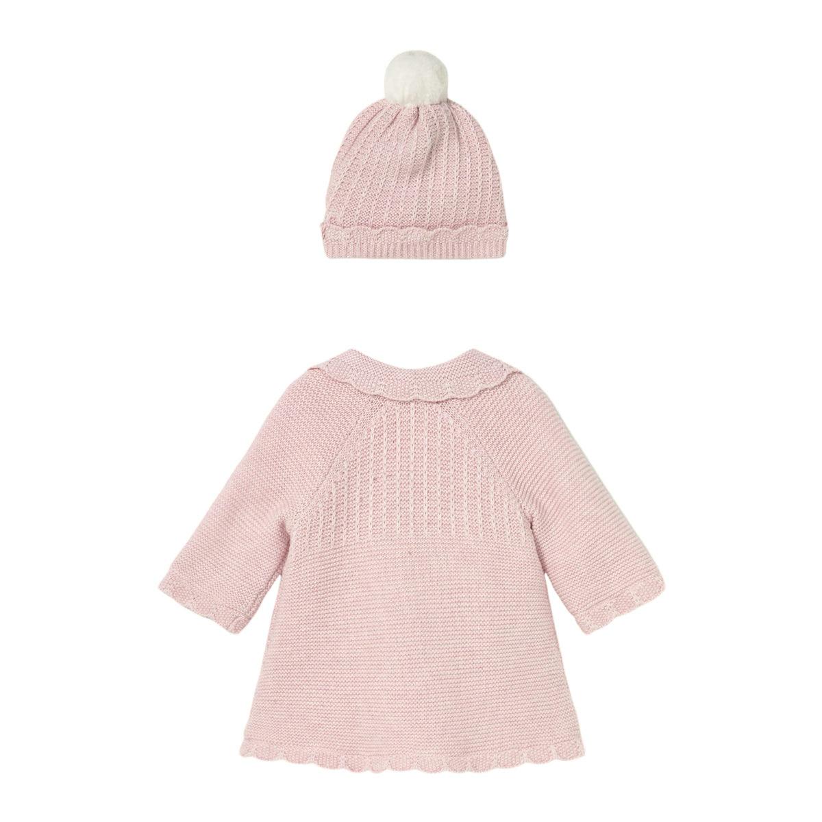 Newborn Girl Knit Coat with Hood