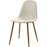 Minimalista Fabric Dining Chair with Wood Grain Metal Legs