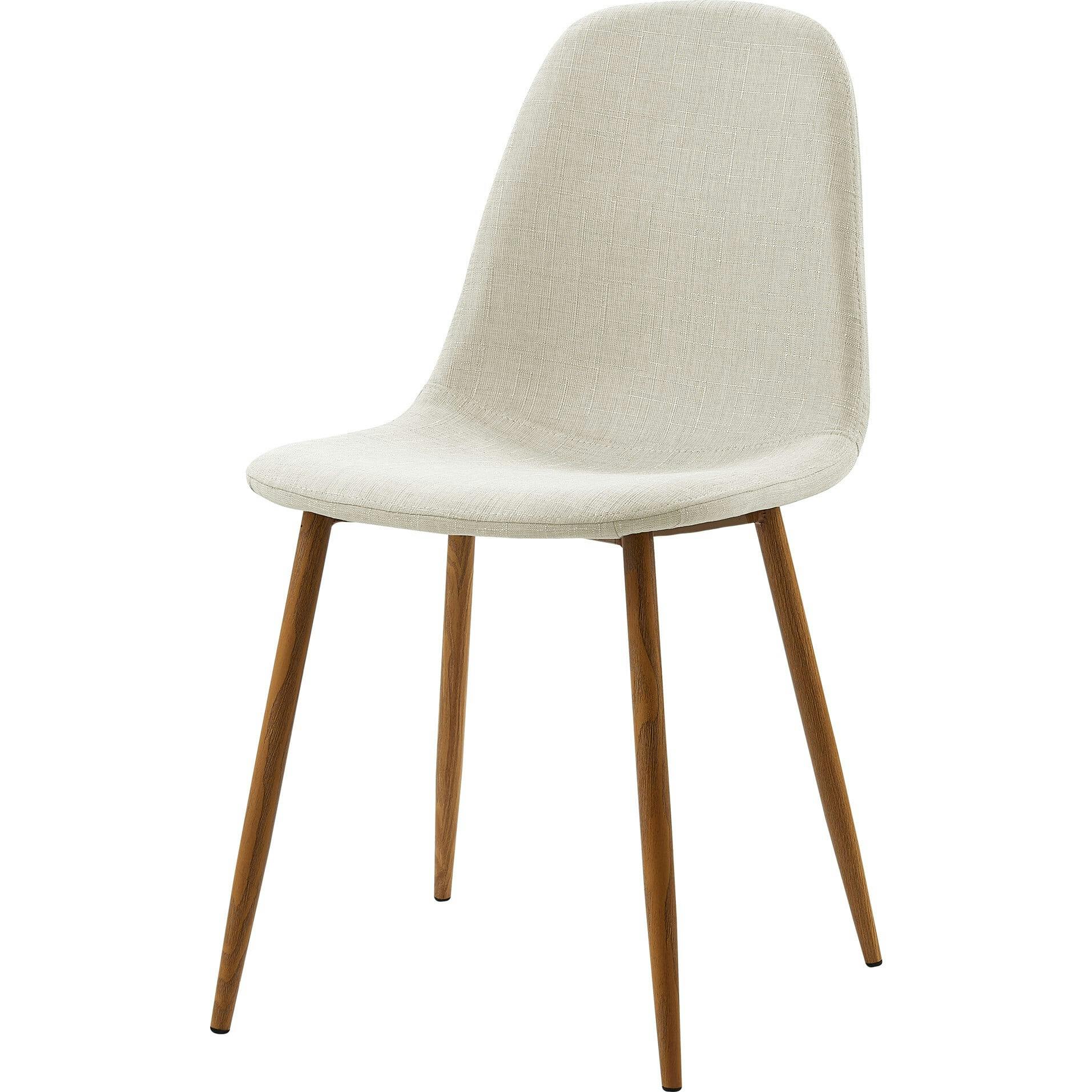 Minimalista Fabric Dining Chair with Wood Grain Metal Legs
