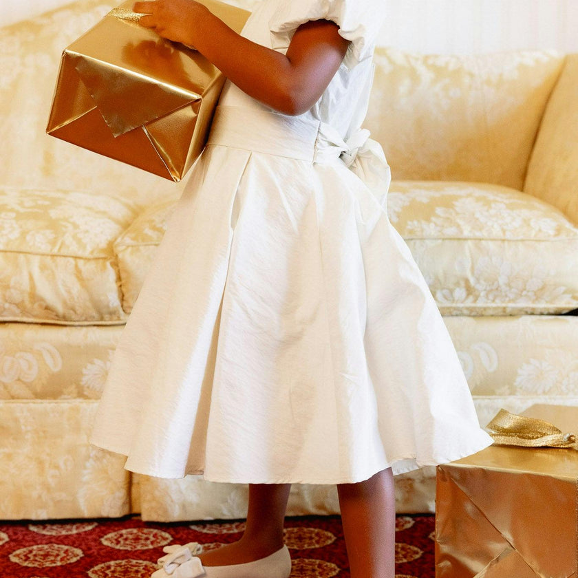 Mini Wrenley Dress in Cream Taffeta