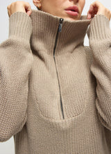 The Stay Cozy Quarter Zip Maternity Sweater