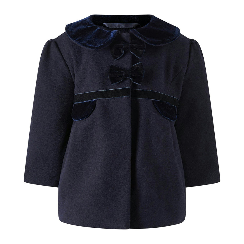 Baby Navy Bow Coat