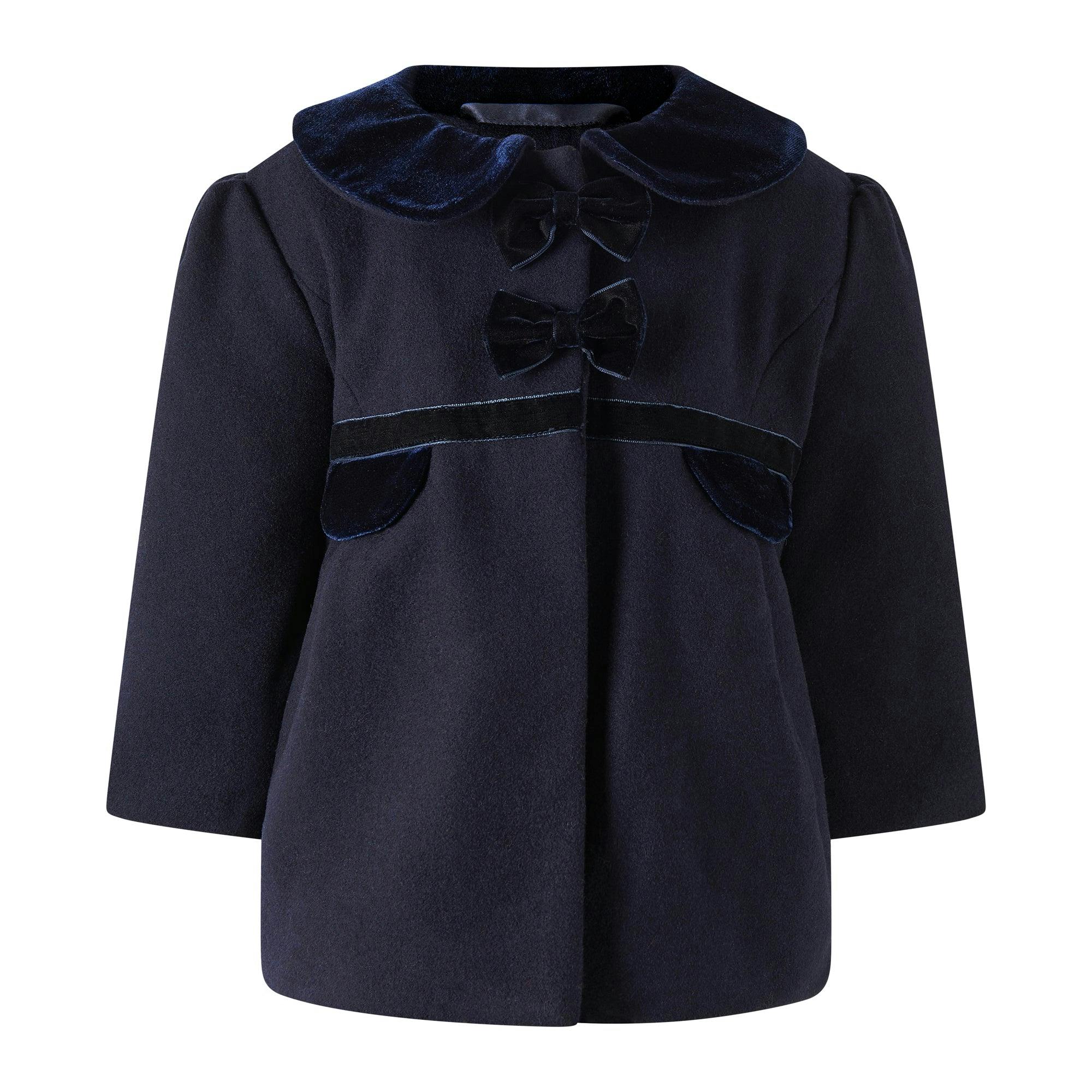 Baby Navy Bow Coat