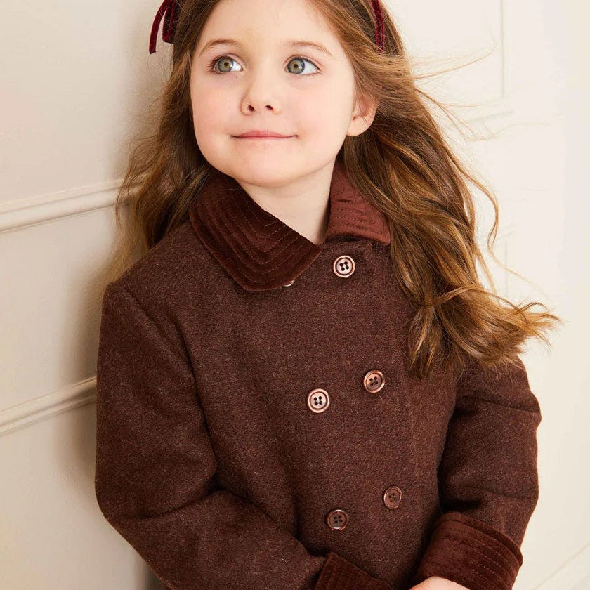 Traditional Double Breasted Coat in Brown (12mths-10yrs)