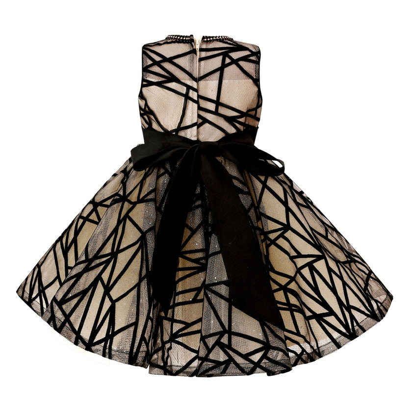 Beige Belvedra Pearl-Trim Ribbon Dress