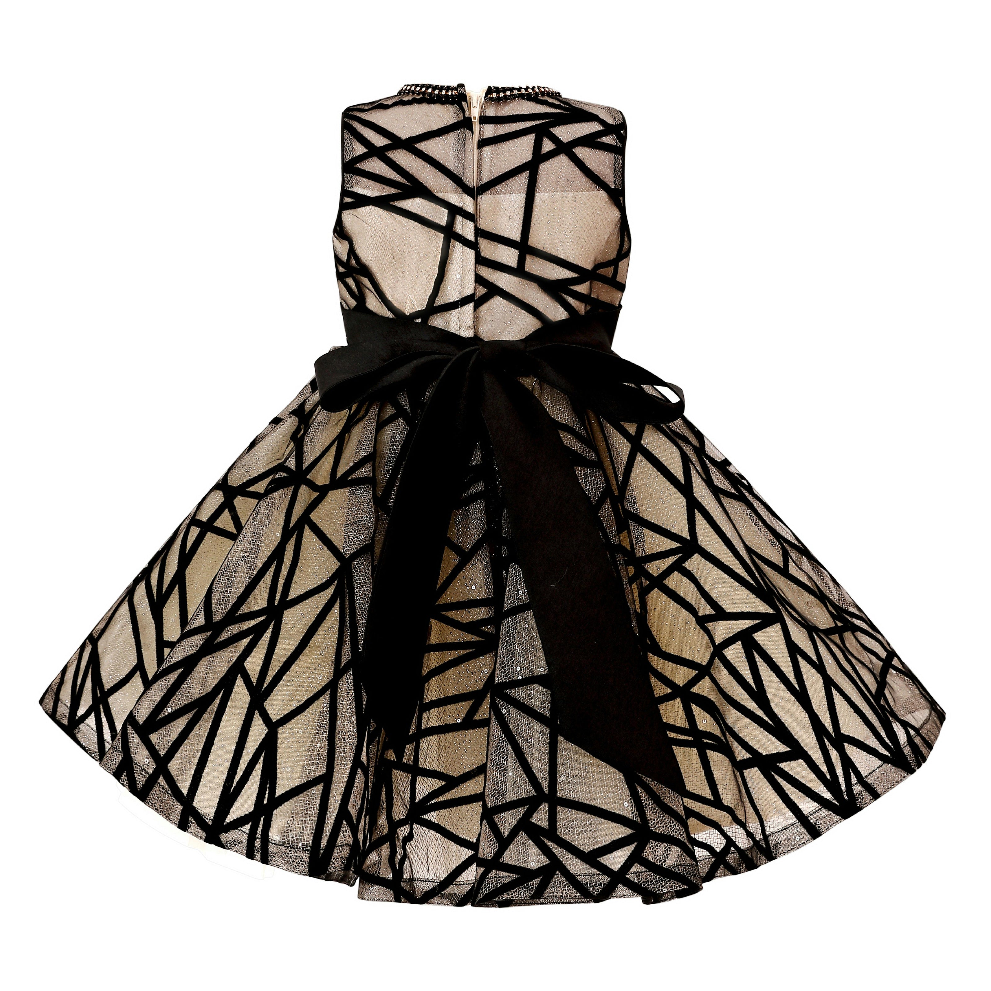 Beige Belvedra Pearl-Trim Ribbon Dress