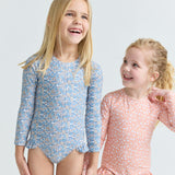 girls original slate floral rashguard one piece