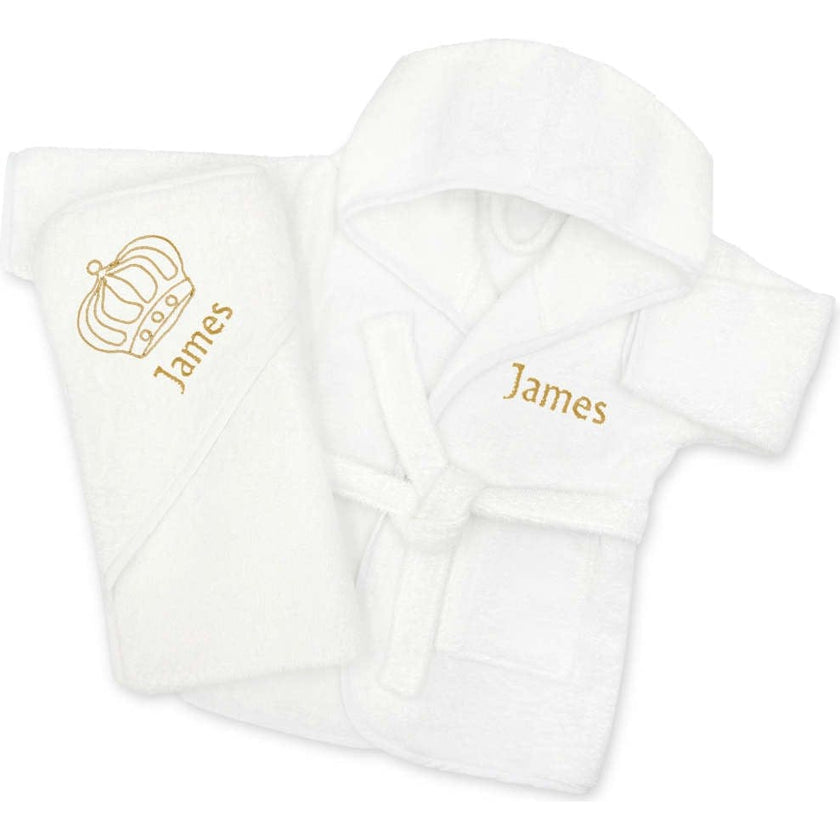 Personalized Little Prince Cozy Cuddles Gift Set, White
