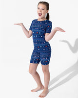 Sail Away Fair Isle Bamboo Kids Pajama Short Set