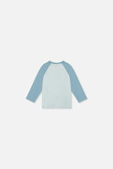 Baby Long Sleeve Raglan Organic Cotton T-Shirt Very Pale Turquoise