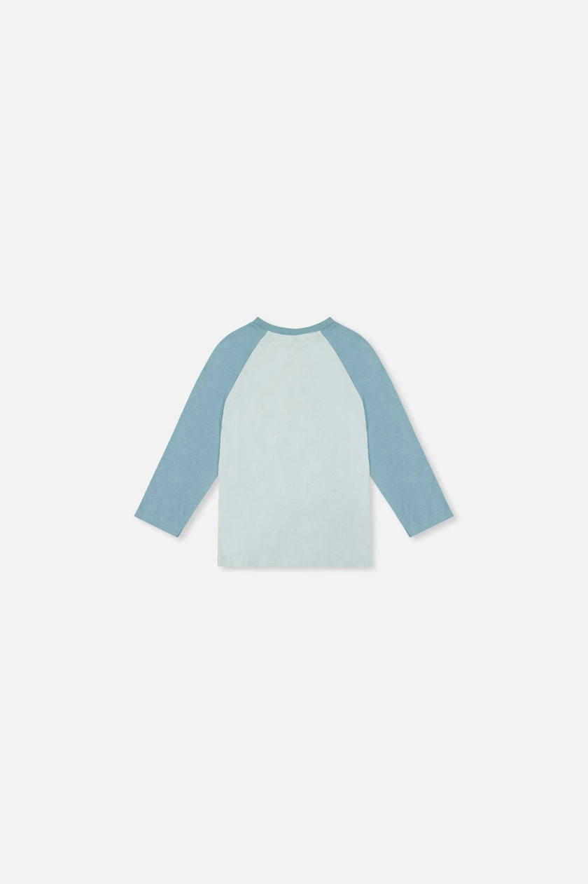 Baby Long Sleeve Raglan Organic Cotton T-Shirt Very Pale Turquoise
