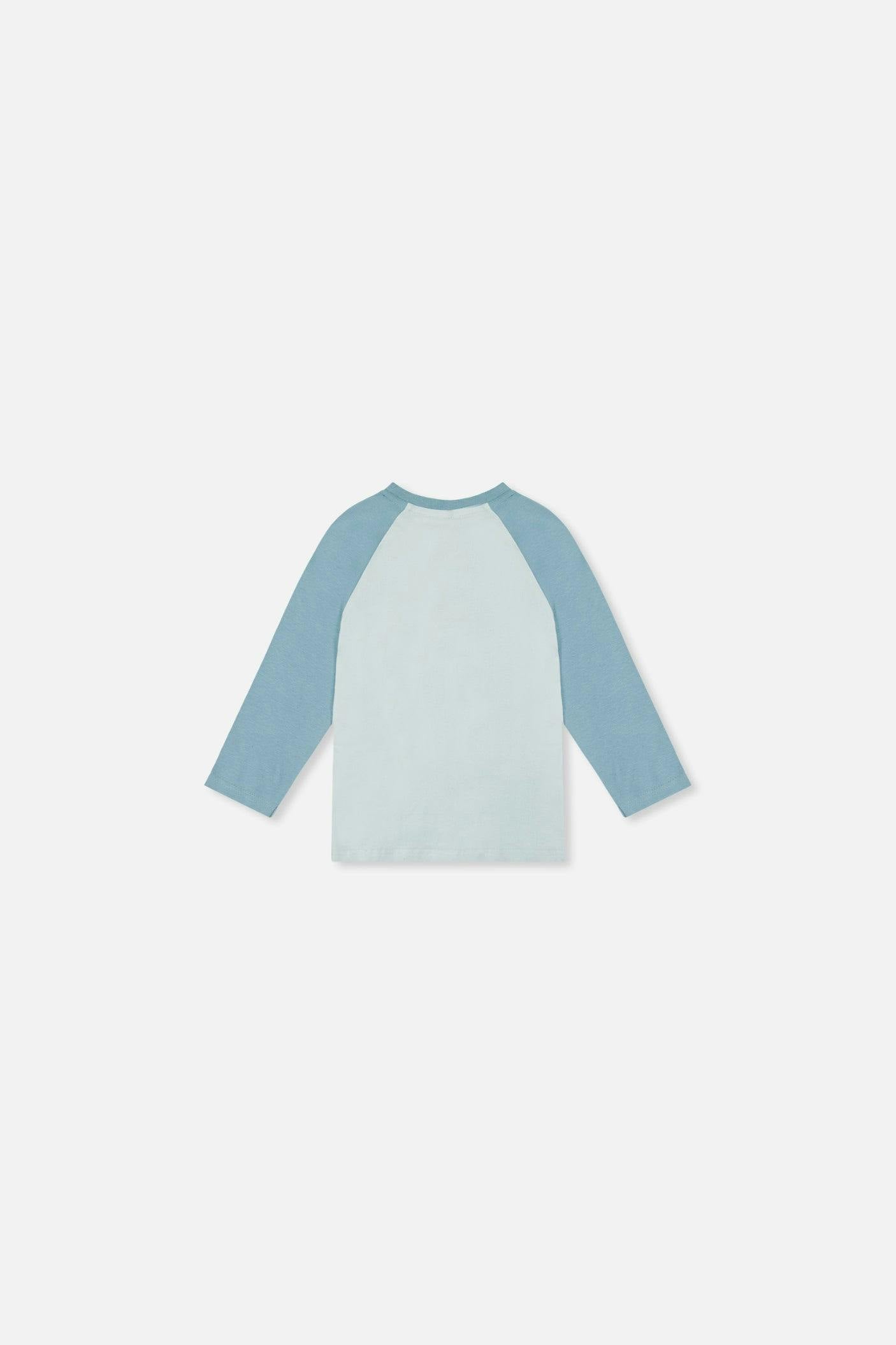 Baby Long Sleeve Raglan Organic Cotton T-Shirt Very Pale Turquoise