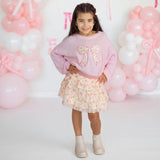 Ditsy Floral Bow Knit Sweater