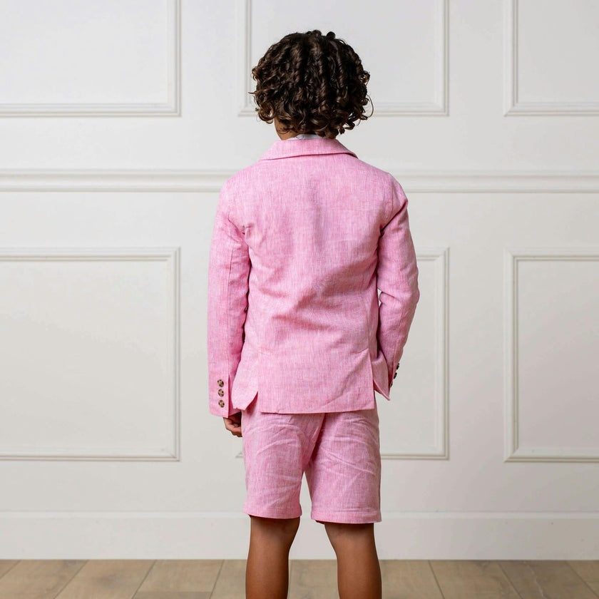 Linen Blend Short, Pink